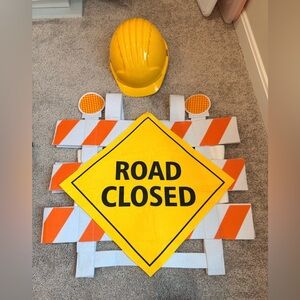 Yellow and Orange Road Closed Party Decoration Set